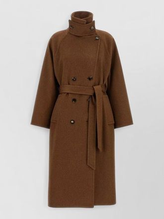 Alberto Biani wool double-breasted belted coat