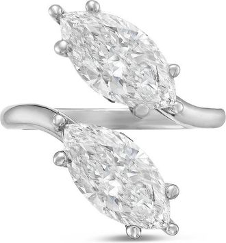 Diana M. Jewels Platinum 15.00 Cts 2 Stone Marquise Lab Grown Diamond Ring