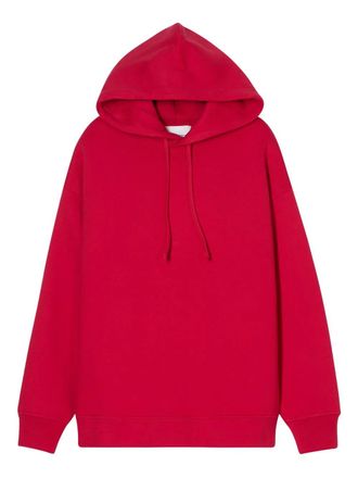 Closed drawstring hooded top - women - Organic Cotton - S - Red