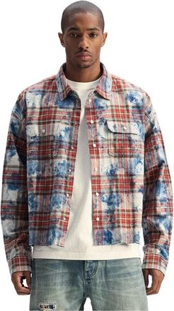 Purple Embellished Flannel Shirt - Heren - Zomerjassen - Veelkleurig - M - Katoen - Jassen