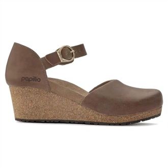 Birkenstock Womens Mary Ring Buckle Leather Sandals In Cognac