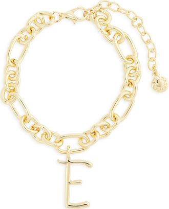BaubleBar Initial Charm Chain Braclet in Gold E at Nordstrom Rack