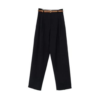 Max Mara Wide Trousers, female, Blue, Size: 2XS Bacio Wide Trousers