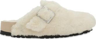 Birkenstock Boston lammy muiltjes - Beige