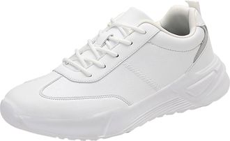 Generic Mens Leather Sneaker Shoes, Running Shoe Lace Up Sports Shoes Soft Bottom Walking Trainers Lightweight Casual Sneakers Comfortable Work Shoe Classic S