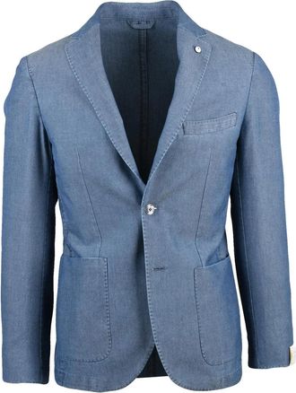 L.B.M. 1911 Blue Men Cotton Fitted Jacket