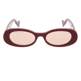 Gucci Rechthoekige Zonnebril - unisex - Zonnebrillen - Bruin - ONE Size - Accessoires