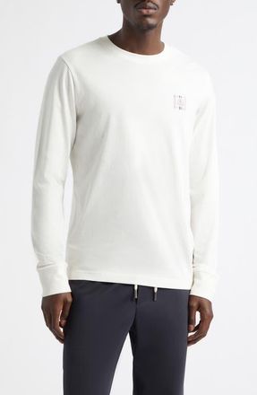 Moncler Long Sleeve Cotton T-Shirt in Silk White at Nordstrom, Size Xxx-Large