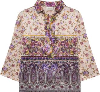 Pierre-Louis Mascia Adastrgum Tuniek - Dames - Overhemden - Veelkleurig - M - Leer - Overhemden