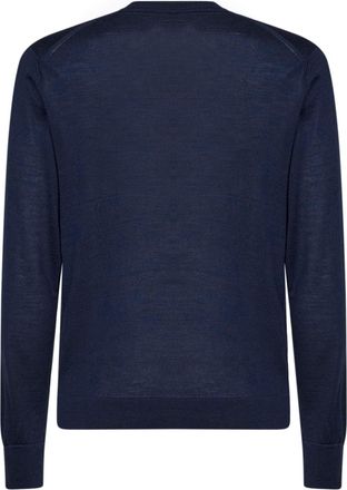 Etro Mens Sweater With Pegaso Embroidery Navy Blue Wool