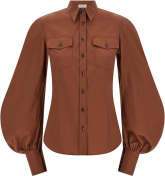 Brunello Cucinelli Brown Regular Solid Shirt