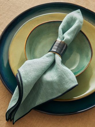 Mervyn Gers Ceramics Hand-Glazed Ceramic Napkin Rings (Set of 6)