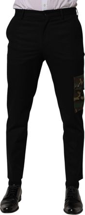 Dolce & Gabbana Black Cotton Skinny Dress Cargo Trouser Mens Pants