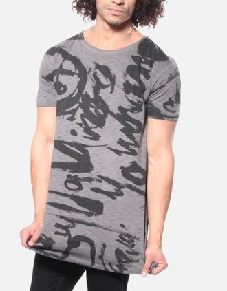 Diesel Mens DIESEL T Longer Ma Graphic Mens T Shirt Short Sleeve Crew Neck Summer Cotton Tee - Grey - Size: 38
