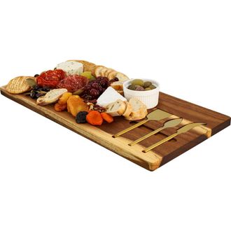 MegaChef 21 x 11 Inch Acacia Wood Cheese Board with 3 Piece Knife Set at Nordstrom