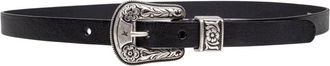 Golden Goose Washed Leather Belt - Dames - Accessoires - Zwart - Maat: 85 CM Leer