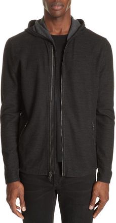 John Varvatos Zip Hoodie in Black at Nordstrom, Size Small