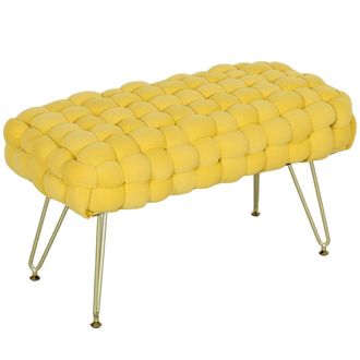 HOMCOM Pie de cama 76x38x41.5 cm amarillo