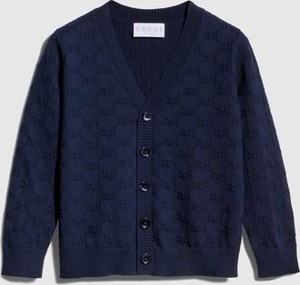 Gucci Kids - GG Cotton Cardigan, Size 10 years, Blue
