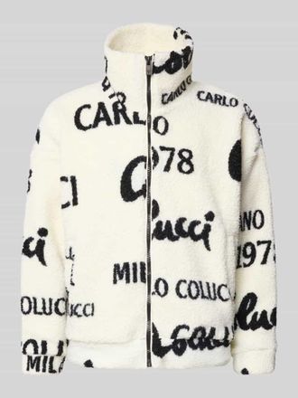 Carlo Colucci Oversized Teddyjacke mit Rei&szlig;verschluss in Offwhite, Gr&ouml;&szlig;e XL