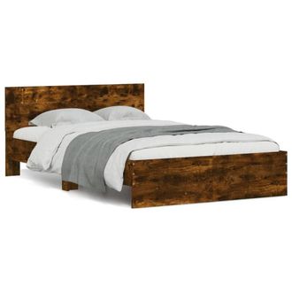 Berkfield Home Bed Frame without Mattress Smoked Oak 120x200 cm in Brown | Size: Small Double