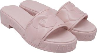 Valentino Womens Rubber Floral Slide Sandal (Authentic Pre-Loved)