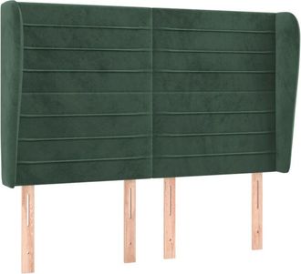 vidaXL Vidaxl - Cabecero Con Orejas De Terciopelo Verde Oscuro 147x23x118/128cm