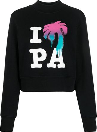 Palm Angels I Love Pa Cotton Crewneck Sweatshirt