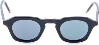 Thom Browne Acetate Oval Zonnebril - Dames - Zonnebrillen - Zwart - 39 MM - Accessoires