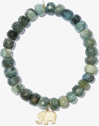 Sydney Evan 14K Yellow Gold Elephant Aquamarine Beaded Bracelet - Womens - Enamel/Aquamarine
