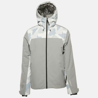 J. Mendel Grey Synthetic Zip-Up Hooded Base Champ Ski Jacket