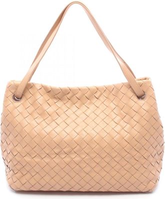 Bottega Veneta Beige Leather Handbag Tote Bag (Pre-Owned)
