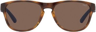 Polo Ralph Lauren tortoiseshell effect sunglasses - unisex - Plastic - 56 - Brown