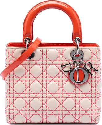 Dior Pre-owned Dior Medium Lambskin Cannage Stitched Lady Ladies OOF6J8R1H556M7TI