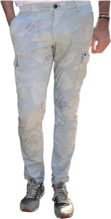 Mason's Cargo Broek met Bloemenprint - Heren - Slim Fit Broeken - Grijs - S - Katoen - Broeken