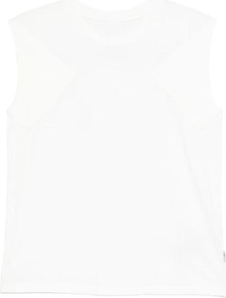 Maison Margiela Highlights Mouwloze Top met Vulling - Dames - Tops zonder mouwen - Wit - M - Katoen - Tops