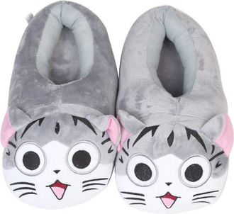 Candora Soft Cute Cartoon Cat Pattern Antislip Indoor Slippers Winter Warm Shoes Plush Slippers