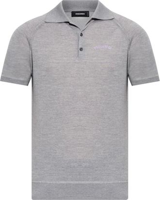 Dsquared2 Tops, Heren, Grijs, 2Xl, Wol, Polo met logo