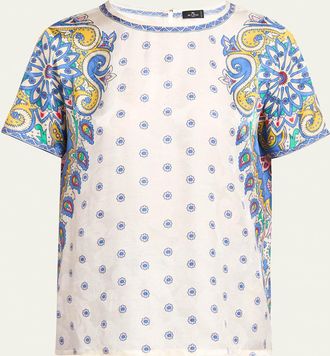 Tシャツ・カットソー ETRO LIGHT BLUE COTTON T-SHIRT ETRO bandana-print Cotton T-shirt | Blue | FARFETCH