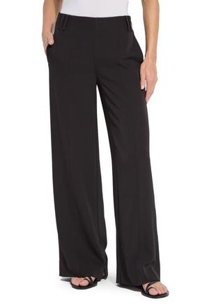 Lyss&eacute; Ellison Seamed Wide Leg Trousers in Black at Nordstrom, Size X-Small