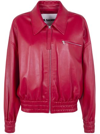 Jil Sander Classic Bomber Leather Jacket