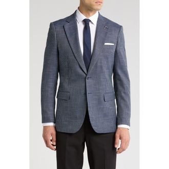 Elie Tahari Slim Fit Houndstooth Blazer in Navy at Nordstrom Rack, Size X-Large