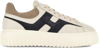 Hogan Beige H-Stripes Leather Sneakers