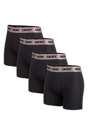 DKNY Pack of 4 Boxer Briefs in Black/black/black/black at Nordstrom Rack, Size X-Large