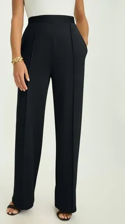 Jessica London Perfectease Wide Leg Pant in Black at Nordstrom, Size Medium