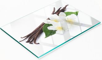 OEM Tabla De Servir De Cristal Para Cocina Con Motivos De Jazm&iacute;n Y Vainilla, 80x52 Cm