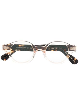 Oliver Peoples round-frame design glasses - unisex - Acetate - 44 - Neutrals
