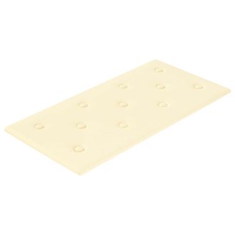 vidaXL Cabecero De Pared 12 Pcs Crema 60 X 30 Cm Cuero Sint&eacute;tico Vidaxl