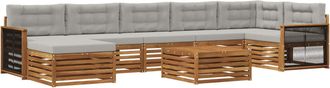 vidaXL Conjunto De Sof&aacute;s De Exterior 8 Uds. Natural Y Gris Claro Vidaxl