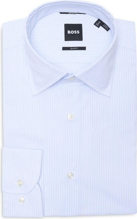 BOSS Hank Kent Slim Fit Stretch Performance Dress Shirt in Light/Pastel Blue at Nordstrom, Size 14.5